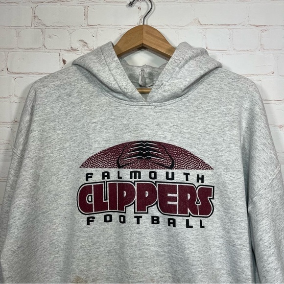 Falmouth Cape Cod Clippers Football Sweatshirt Mens XL Gray Hoodie - Picture 3 of 9